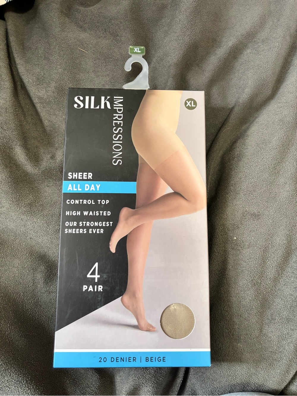 Impressions Silk Sheer All Day Control Top Tights - Beige